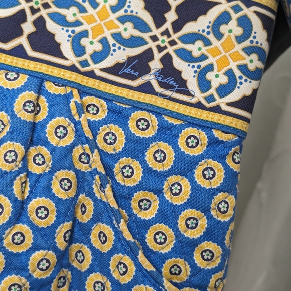 Vera Bradley Riviera Blue Bucket Bag/Purse and Cosmetics/Glasses Case - Picture 5 of 10